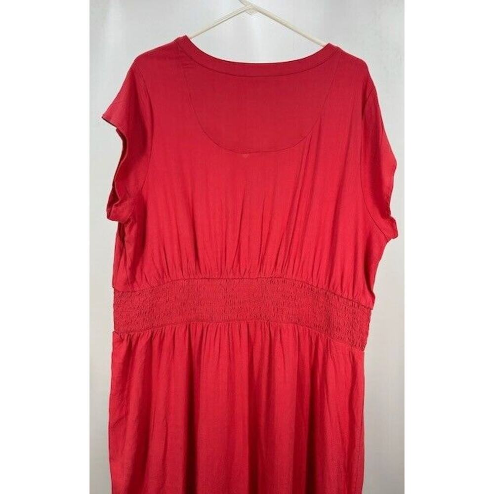 NWT Market & Spruce Neriah Smocked A-Line Dress Short Cap Sleeve Red Size 2X‎ - Picture 5 of 7